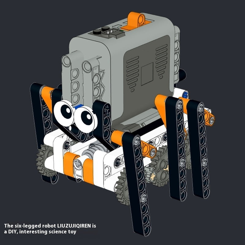 Six-legged Bionic Walking Robot Compatible With  Building Block Assembly Motor Set 1 Level 2 Teaching