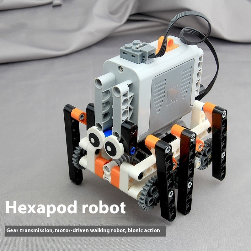 Six-legged Bionic Walking Robot Compatible With  Building Block Assembly Motor Set 1 Level 2 Teaching